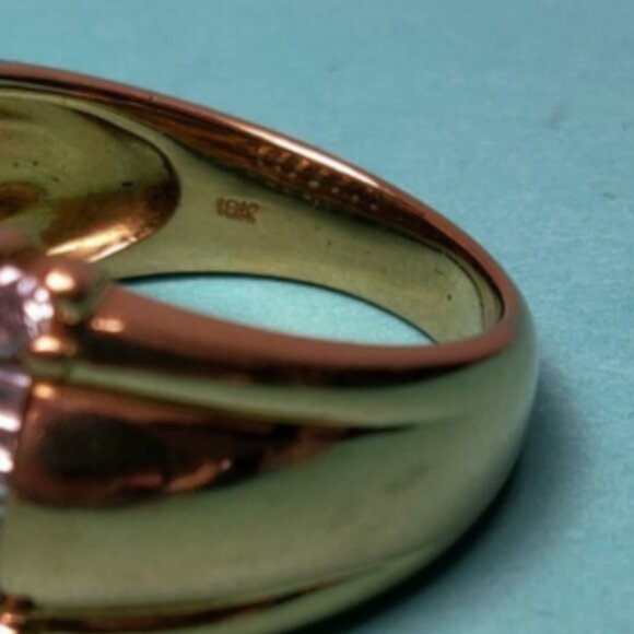 Beautiful 1.25ct Diamond 18K Gold Custom Wide Band Ring Rounds & Baguettes 9g - Picture 6 of 7